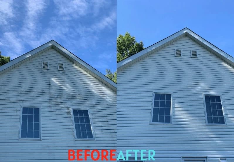 Brook Park Power Washing professional performing house washing service in Brook Park